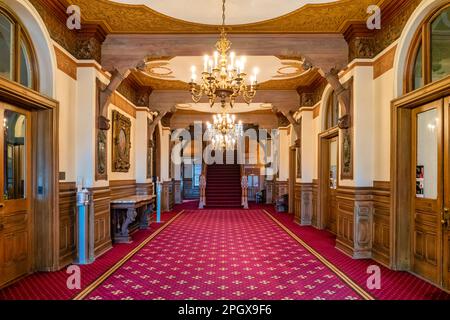 Die historische Healy Hall auf dem Campus der Georgetown University in Washington DC, USA. Stockfoto