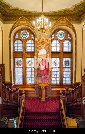 Die historische Healy Hall auf dem Campus der Georgetown University in Washington DC, USA. Stockfoto