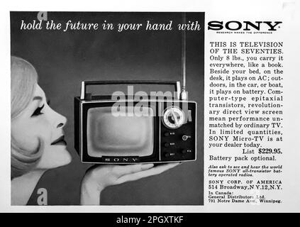 1962 Sony Micro-TV-Werbespot Stockfoto