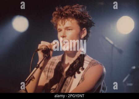 Stuart Adamson aus Big Country, The Living Room, Providence, RI, USA, Ungefähr 1983. Stockfoto