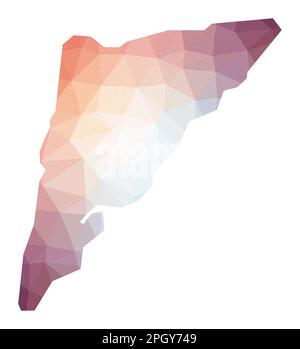 Karte von Salt Cay, Turks Islands. Niedrige Poly-Illustration der Insel. Geometrisches Design mit Streifen. Technologie, Internet, Netzwerkkonzept. Stock Vektor