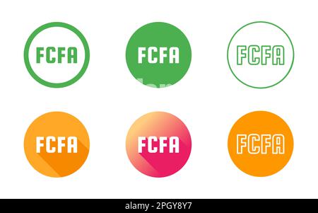 Symbolsatz für CFA-Franc aus Zentralafrika Stock Vektor