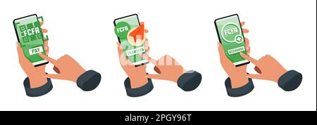 Mobile Banking mit einer Illustration des CFA-Franc in Zentralafrika Stock Vektor