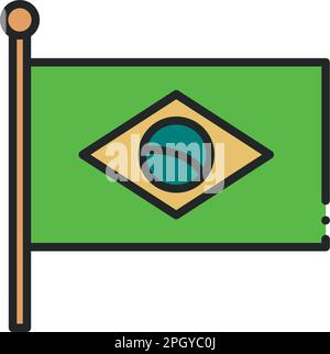 Flaggensymbol Brasilien Stock Vektor