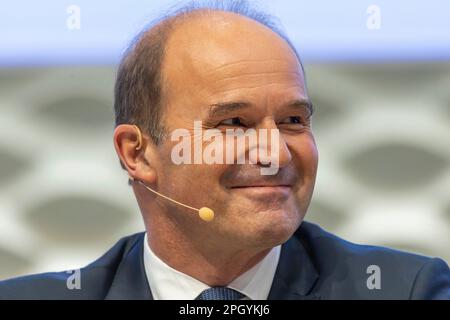 Dr. Martin Brudermueller, Vorstandsvorsitzender der BASF SE und Chief Technology Officer, Portrait während der Jahrestagung in Stockfoto