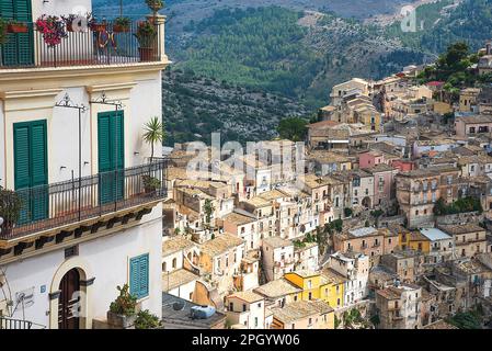 Ragusa Sizilien Italien aus der Vogelperspektive Stockfoto