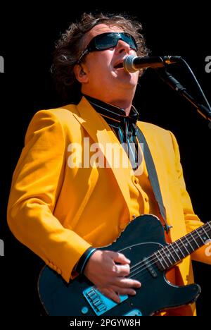 Glenn Tilbrook - Squeeze, V2008, Hylands Park, Chelmsford, Essex, Großbritannien - 17. August 2008 Stockfoto