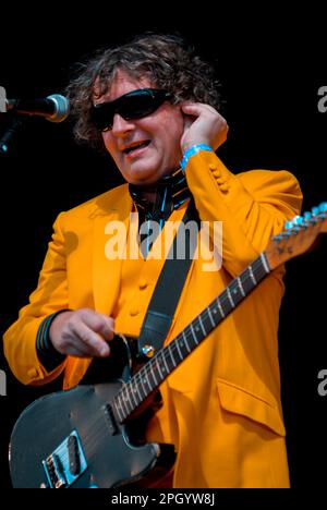 Glenn Tilbrook - Squeeze, V2008, Hylands Park, Chelmsford, Essex, Großbritannien - 17. August 2008 Stockfoto