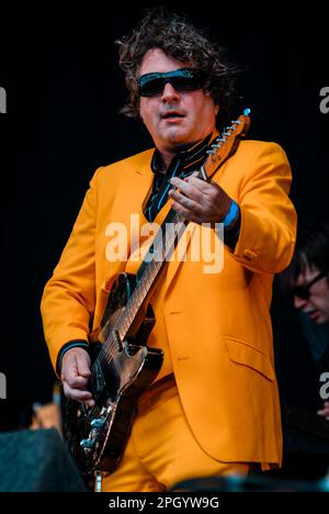 Glenn Tilbrook - Squeeze, V2008, Hylands Park, Chelmsford, Essex, Großbritannien - 17. August 2008 Stockfoto