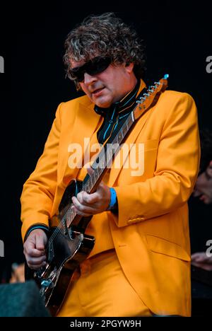 Glenn Tilbrook - Squeeze, V2008, Hylands Park, Chelmsford, Essex, Großbritannien - 17. August 2008 Stockfoto