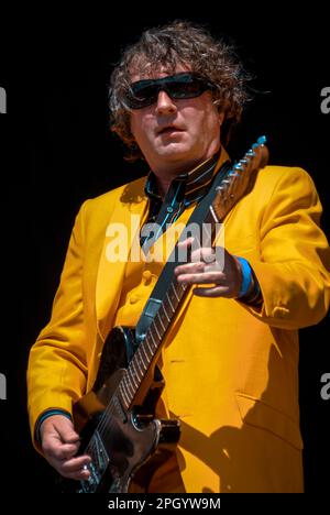 Glenn Tilbrook - Squeeze, V2008, Hylands Park, Chelmsford, Essex, Großbritannien - 17. August 2008 Stockfoto