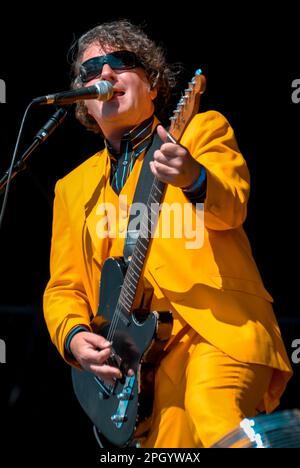 Glenn Tilbrook - Squeeze, V2008, Hylands Park, Chelmsford, Essex, Großbritannien - 17. August 2008 Stockfoto