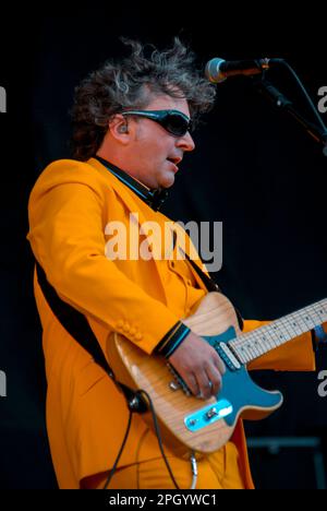 Glenn Tilbrook - Squeeze, V2008, Hylands Park, Chelmsford, Essex, Großbritannien - 17. August 2008 Stockfoto