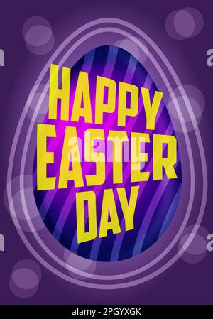 Leuchtendes Neonei zu ostern mit Glitzer Stock Vektor