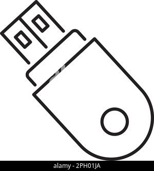 Abbildung des Vektorsymbols für den Flash-Datenträger der Informationstechnologie. Stock Vektor