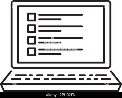 Projektmanagement-Laptop, Liste, Kriteriensymbol. Stock Vektor