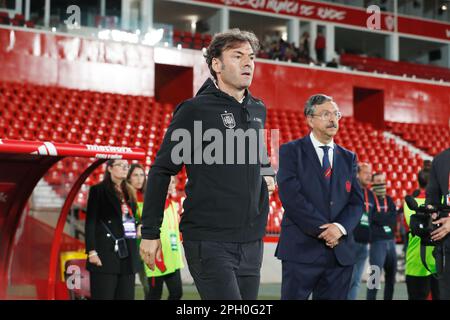 Almeria, Spanien. 24. März 2023. Santi Denia (ESP) Fußball : unter 21 Jahren Internationales Freundschaftsspiel zwischen U21 Spanien 3-2 U21 Schweiz im Power Horse Stadium in Almeria, Spanien . Kredit: Mutsu Kawamori/AFLO/Alamy Live News Stockfoto