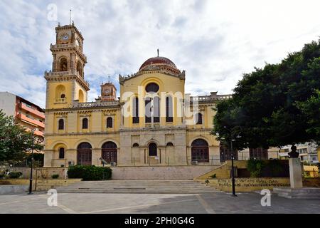 Iraklio, Griechenland - 14. Oktober 2022: Agios-Minas-Kathedrale in der Hauptstadt der Insel Kreta Stockfoto