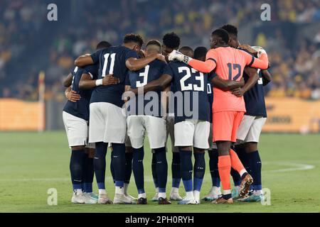 Das Ecuador-Team trifft sich vor dem Spiel zwischen Australien und Ecuador am 24. März 2023 im CommBank Stadium in Sydney, Australien Stockfoto