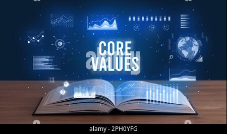 Business Inschrift aus einem offenen Buch Stockfoto