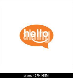 Hallo Vektorbanner. Flaches Design mit Hi Speech Message. Stock Vektor