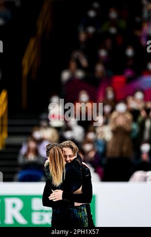 Saitama, Japan. 25. März 2023. Allison REED & Saulius AMBRULEVICIUS (LTU), während des Ice Dance Free Dance, bei der ISU World Figure Skating Championships 2023, in der Saitama Super Arena, am 25. März 2023 in Saitama, Japan. Kredit: Raniero Corbelletti/AFLO/Alamy Live News Stockfoto