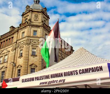 glasgow, palästina, Menschenrechtskampagne, auf Stand Stockfoto