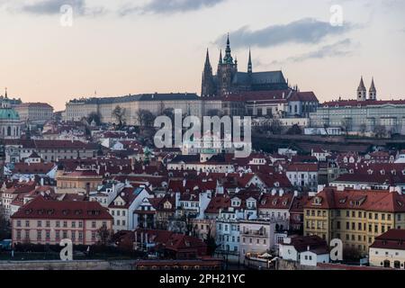 Blick auf die Prager Burg, Tschechische Republik Stockfoto