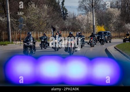 Sofia, Bulgarien - 25. März 2023: Offizielle Eröffnung der Sommermotorradsaison in Sofia, Bulgarien Stockfoto