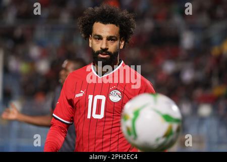 Kairo, Ägypten. 24. März 2023. ÄGYPTEN, Kairo - 24. März 2023 - Mohamed Salah von Ägypten während des Spiels der Qualifikationsrunde für die AFCON 2024 zwischen Ägypten und Malawi im Stadion am 30. Juni. Foto: M. Bayoumy/SFSI Credit: Sebo47/Alamy Live News Stockfoto