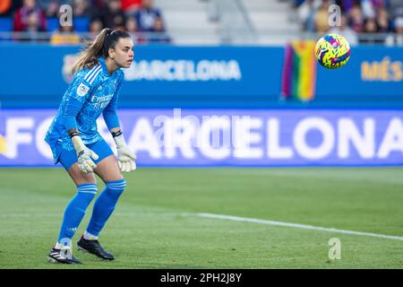 Sant Joan Despi, Spanien. 25. März 2023. SANT JOAN DESPI, SPANIEN - MÄRZ 25: Misa während des Spiels Liga F zwischen dem FC Barcelona und Real Madrid im Estadi Johan Cruyff am 25. März 2023 in Sant Joan Despi, Spanien (Bild: © Gerard Franco Crespo/DAX via ZUMA Press Wire) NUR REDAKTIONELLE VERWENDUNG! Nicht für den kommerziellen GEBRAUCH! Stockfoto