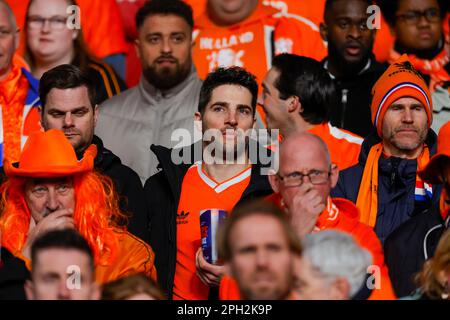 24-03-2023: Sport: Frankrijk vs Nederland PARIS, NIEDERLANDE - MÄRZ 24: Fans der Niederlande während des Spiels European Qualifier Group B Euro 202 Stockfoto