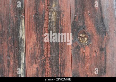 Verwitterte Holzverkleidung in einem alten Western-Gebäude Stockfoto