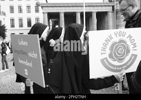 Berlin Brandenburger Tor, Marsch für das Leben. Marsch fürs Leben Stockfoto