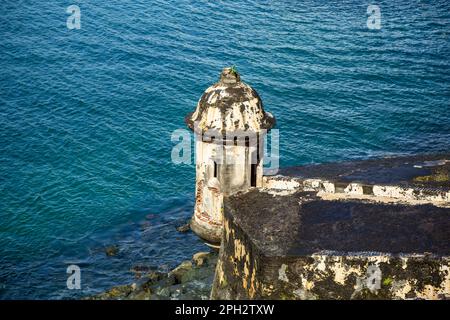 Sentry box (garita), San Felipe del Morro Castle, San Juan National Historic Site, Old San Juan, Puerto Rico Stockfoto