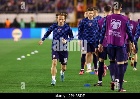 Split, Kroatien. 25. März 2023. SPLIT, KROATIEN - MÄRZ 25: Luka Modric von Kroatien während der Schulung vor Beginn des UEFA EURO 2024 Qualifikationsspiels der Gruppe D zwischen Kroatien und Wales im Stadion Poljud am 25. März 2023 in Split, Kroatien. Foto: Miroslav Lelas/PIXSELL Credit: Pixsell/Alamy Live News Stockfoto