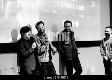 Rom, Italien, 24. März 2023, Alessandro Borghi, Luigi Lo Cascio und Michele Mannucci präsentieren den Film „Delta“ im Kino Barberini. (Bildnachweis: GI Stockfoto