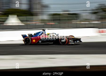 Sao Paulo, Sao Paulo, Brasilien. 25. März 2023. (SPO) Formel E-Rennen in Brasilien, 25. März 2023, Sao Paulo, Brasilien: Das erste Formel-E-Rennen in Brasilien, Der am Nachmittag dieses Samstags, dem 25. März 2023, in Sao Paulo stattfand, endete mit dem Sieg von Neuseeländer Mitch Evans (9 – Jaguar), gefolgt von seinem Landsmann Nick Cassidy (37 – Vision) und dem Engländer Sam Bird (10 – Jaguar). Die Brasilianer Lucas Di Grassi (Mahindra) und Sergio Sette Camara (NIO 333) beendeten 13. bzw. 17. Kredit: ZUMA Press, Inc./Alamy Live News Stockfoto