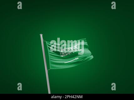 Saudi-Arabien-Nationalflagge winkt. Stockfoto