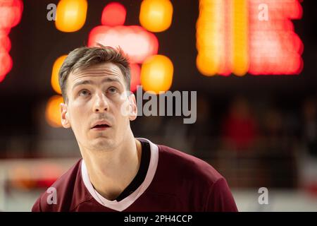 2023-03-25. Basketball, Litauen LKL Rytas 92-91 Lietkabelis. Stockfoto