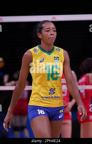 ANKARA, TURKIYE - 13. JULI 2022: Nascimento Kisy in Brasilien gegen Japan VNL-Viertelfinale in der Ankara Arena Stockfoto