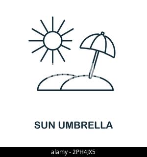 Symbol „Sonnenschirm“. Einfarbiges Umrisssymbol für Vorlagen, Webdesign und Infografiken Stock Vektor