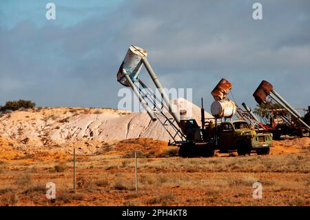 Gebläse für Opal Mining – Coober Pedy – Australien Stockfoto