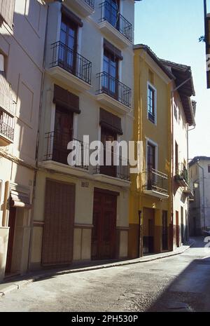 Straße. Xativa, Provinz Valencia, Comunidad Valenciana, Spanien. Stockfoto