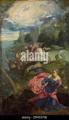 St. George und der Drache, ca. 1555 von Jacopo Tintoretto Stockfoto