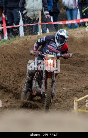 Dahlen, Deutschland. 26. März 2023. Motorsport: Rund um Dahlen, Internationale deutsche Enduro-Meisterschaft: Marko Ott aus Deutschland in Aktion auf der Rennstrecke beim DMSB Enduro Seniors Cup. Kredit: Daniel Schäfer/dpa/Alamy Live News Stockfoto