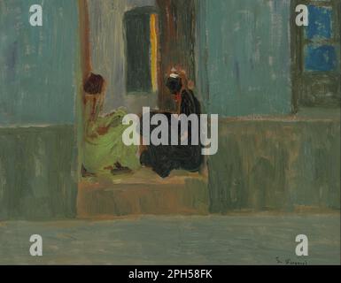 Negras en la puerta o Negras en Zaguán von 1880 bis 1938 Uhr von Pedro Figari Stockfoto