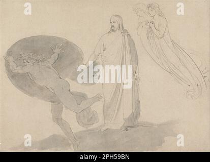 Stell dich hinter mich, Satan zwischen 1783 und 1787 von John Flaxman Stockfoto