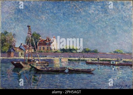 Die Schleuse von Saint-Mammès 1885 von Alfred Sisley Stockfoto