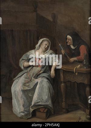 Die kranke Frau zwischen 1660 und 1670 von Jan Steen Stockfoto